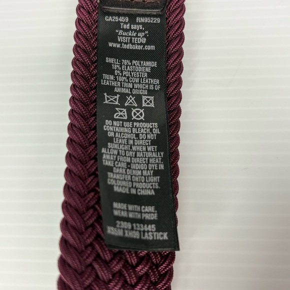 Ted Baker Burgundy and Brown Men's Belt - Picture 3 of 9